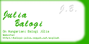 julia balogi business card